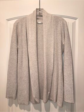 Cyrus Light Gray Open-Front Shawl Collar Cardigan